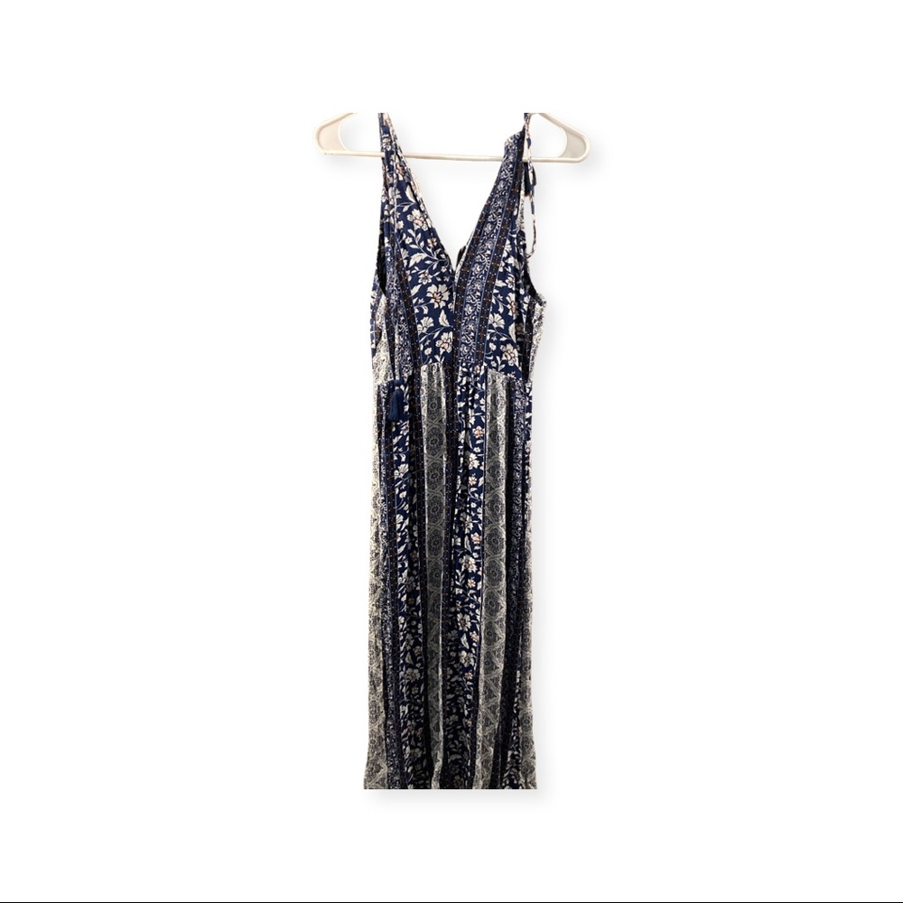New Navy blue print romper dress.